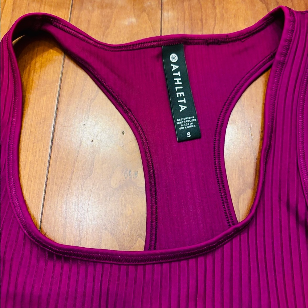Athleta Razorback Tank Top Ribbed Purple Size Small Activewear - Picture 2 of 6